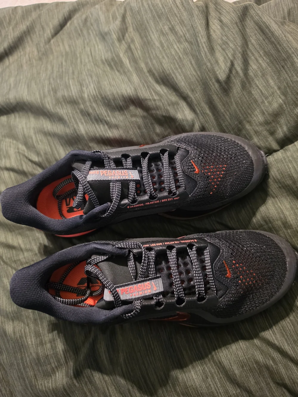 Nike Pegasus Premium. Black And Metallic Red